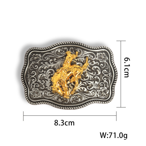 European and American Personality Trend Smooth Buckle Retro Texture Metal Belt Buckle Engraved Design Belt Accessory