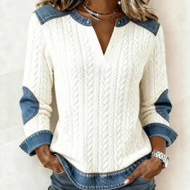 亚马逊跨境新牛仔同款V领宽松女式卫衣源头工厂店