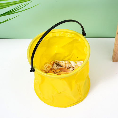 Rubber art folding bucket wholesale multifunctional fishing bucket portable outdoor sketching telescopic brush washing bucket
