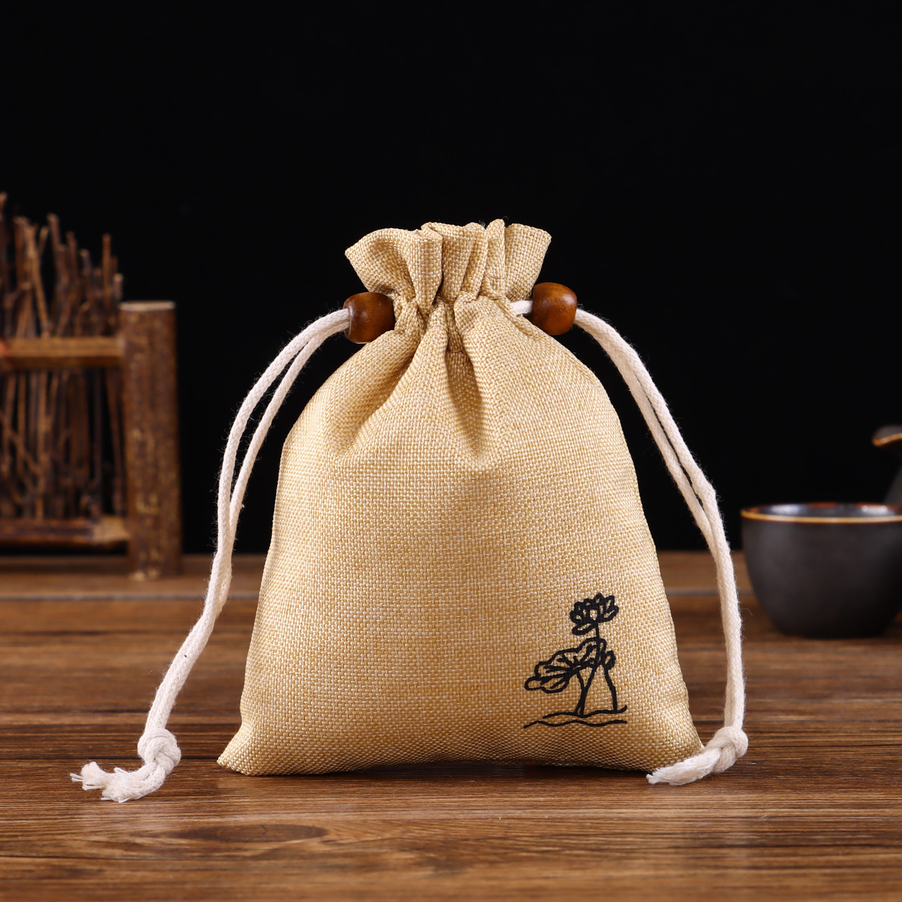 定制香包布袋香囊空袋仿麻布袋中草药袋子文玩佛珠收纳袋制定logo