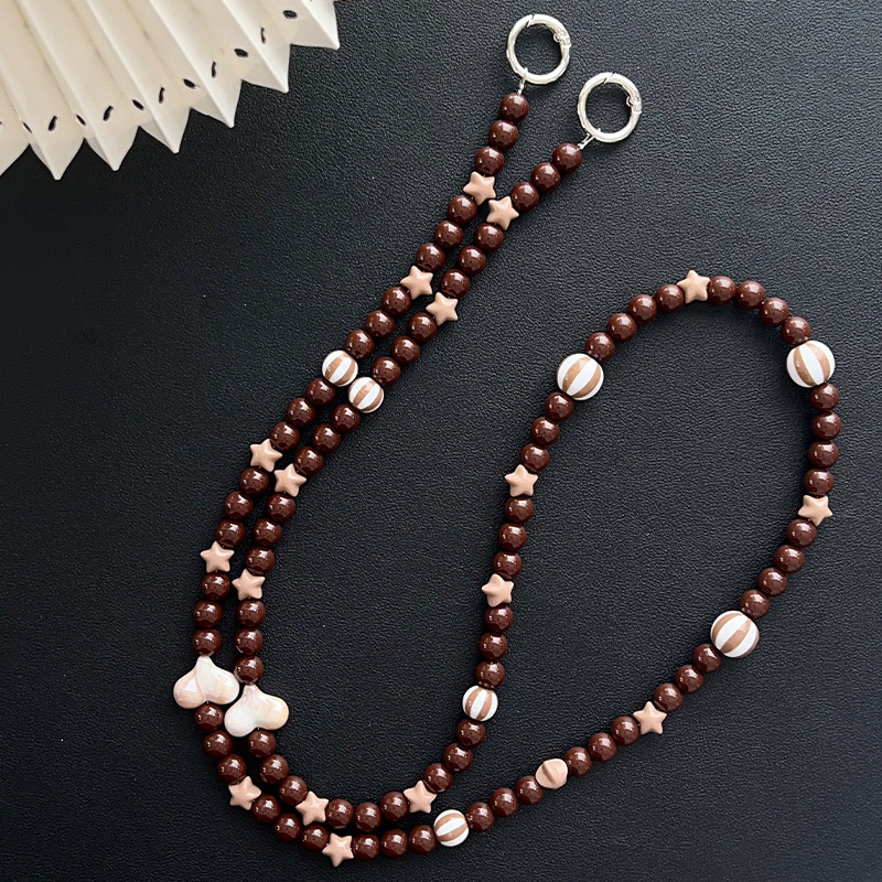 피치 스타 브라운 롱 체인 - 길이 약 115CM