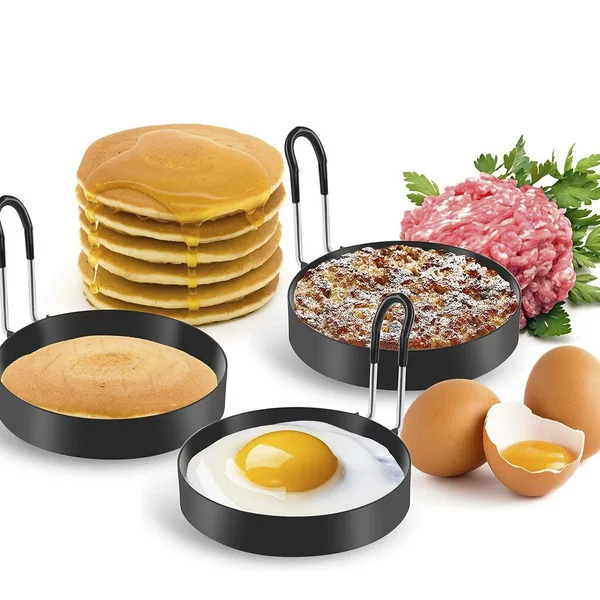 Amazon's Cross-Border Popular Home Kitchen Baking Tools Omelette Mold Non-Stick Hamburger Patty Omelette Ring