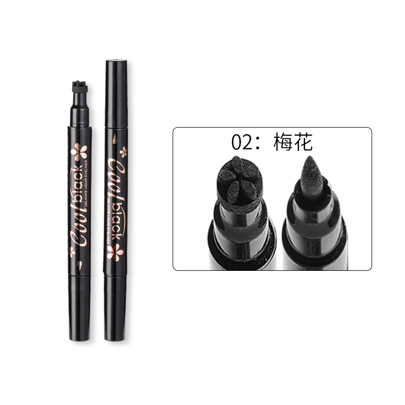 Shedoes transfronteriza caliente estrella de doble cabeza Plum Blossom Love Seal delineador de ojos impermeable suave de larga duración sin manchas