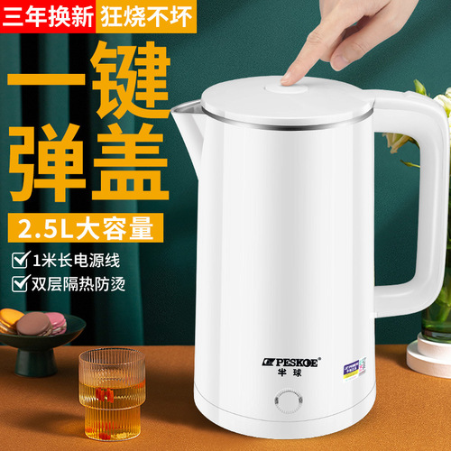 Positive hemisphere electric kettle anti-scalding stainless steel hotel kettle automatic power off kettle quick kettle wholesale 3L dormitory