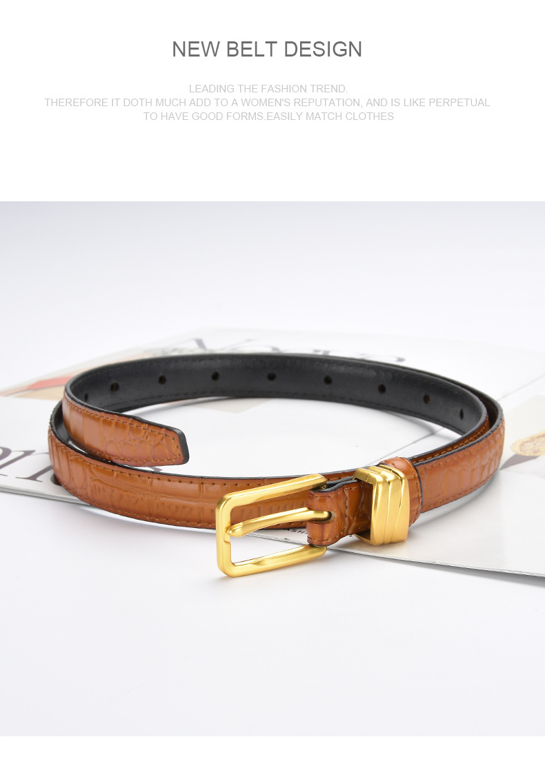 Casual Solid Color Leather Buckle Women's Leather Belts 1 Piece display picture 3