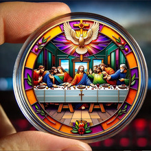 亚马逊创意最后的晚餐纪念收藏币送朋友同学小礼物金属硬币纪念品