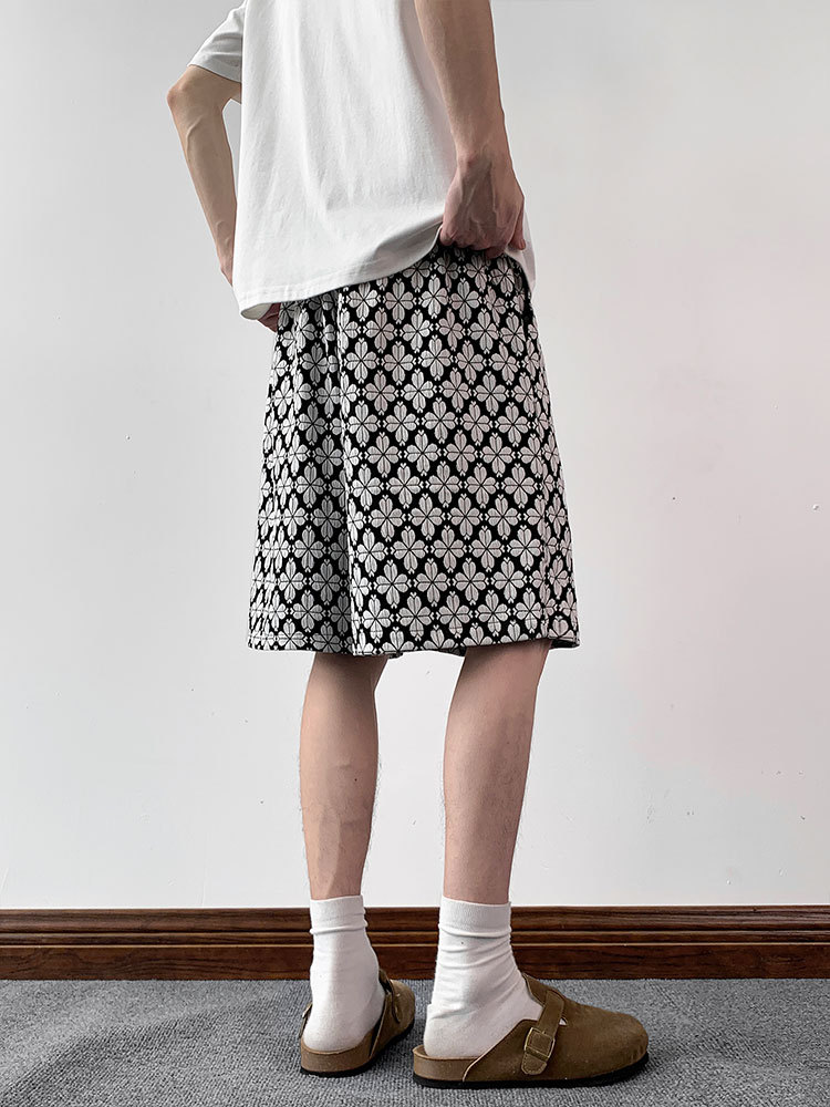 Herren Shorts Mit Hahnentrittmuster Vintage Stil Locker_voghion.com