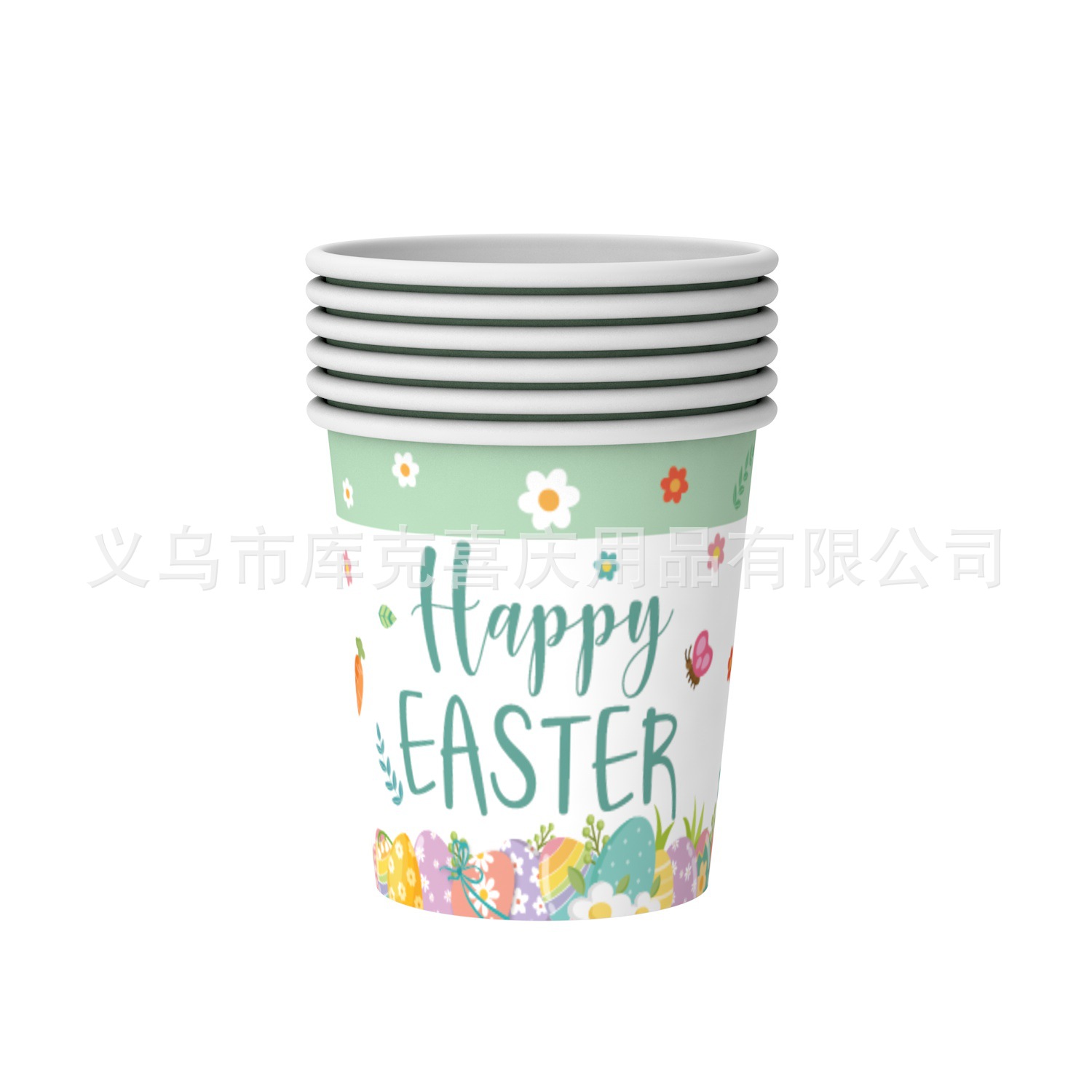 Nuevo Conejo de Pascua tema suministros de decoración plato de papel desechable taza de papel tire bandera decoración del partido traje