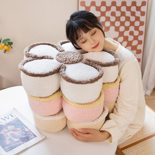 Creative new multi-color plush flower pillow large petals sofa cushion floor cushion in stock can add logo