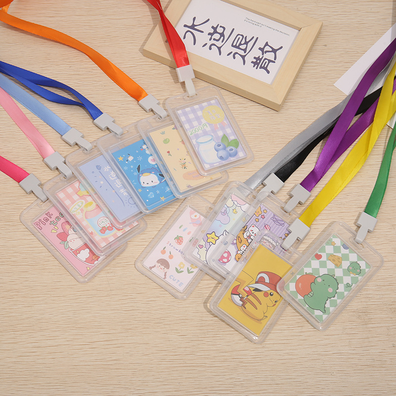 Wholesale 9x13 large transparent student card holder lanyard nucleic acid code health code halter long rope certificate badge oversized
