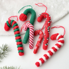 NUCHIクロスボーダークリスマス装飾品毛糸編みクリスマス雪花松葉杖ペンダントクリスマスツリーdiy装飾ペンダント