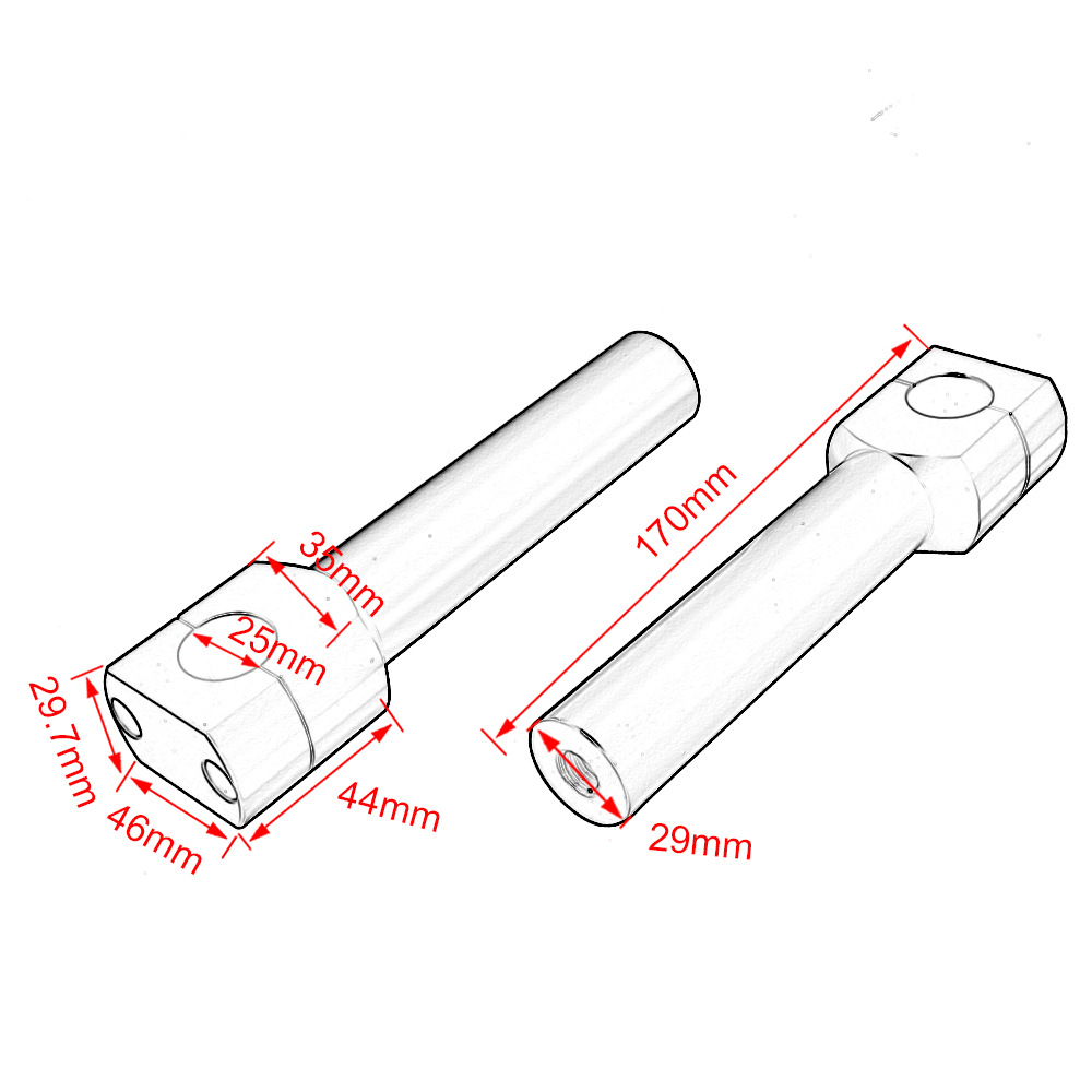 25MM universal handlebar riser kit long height fixed code for Harley Honda Suzuki 883 1200