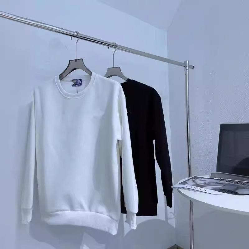 새로운 봄 가을과 겨울 북쪽 얼굴 커플 스웨트 셔츠 HUA MIAN 캐주얼 루즈 3 차원 자수 로고 캐주얼 스웨트 셔츠