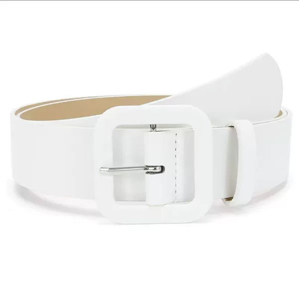 White buckle, belt