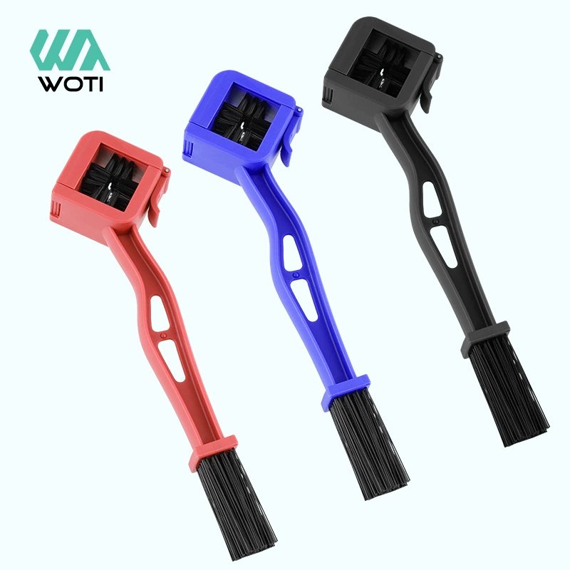 Оптовая трехсторонняя щетка для чистки цепи, щетка для велосипедной цепи, зубная щетка, съемная щетка