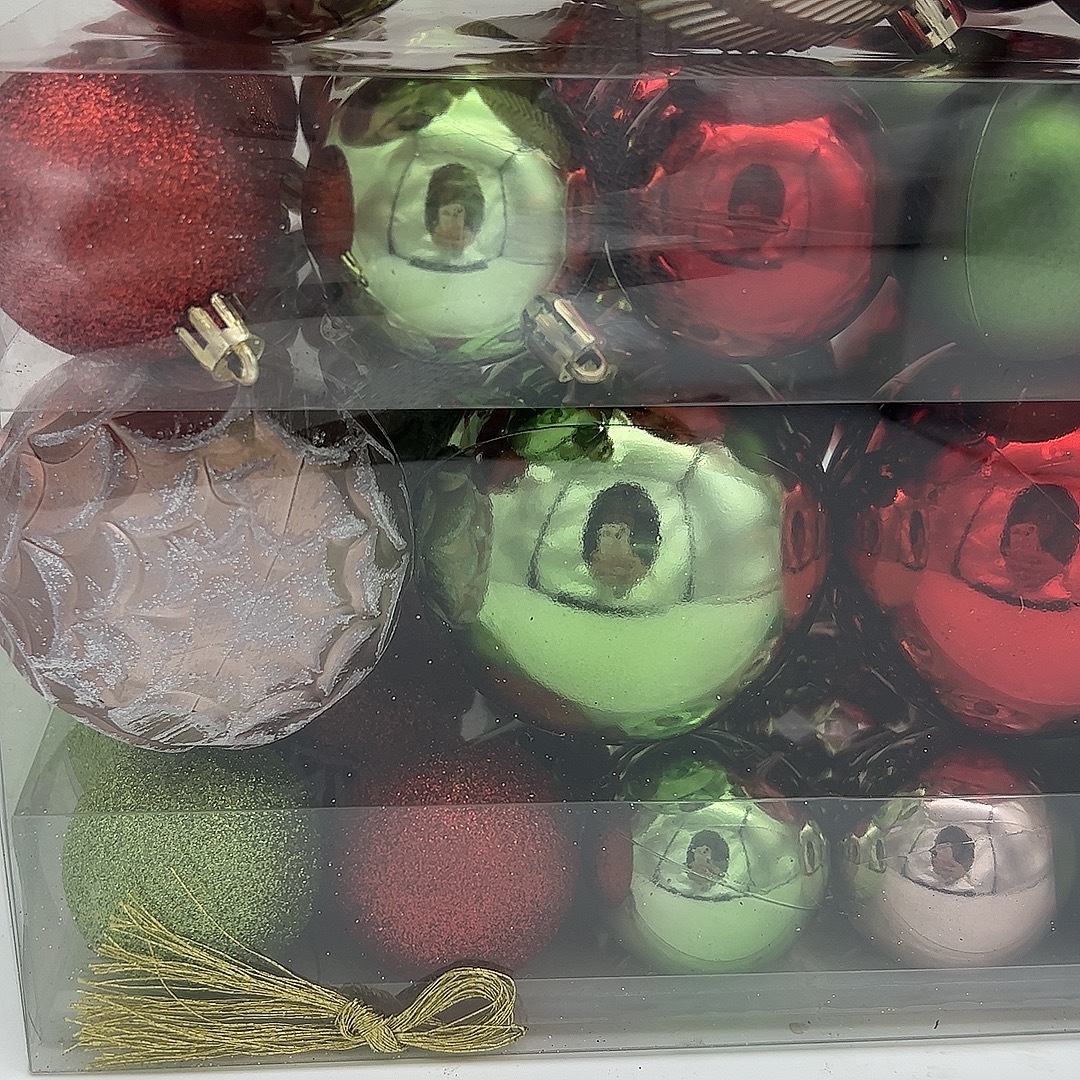 5cm 8cm rojo verde oro multicolor galvanizado de plástico conjunto de bolas de Navidad árbol de Navidad colgante suministros de Navidad