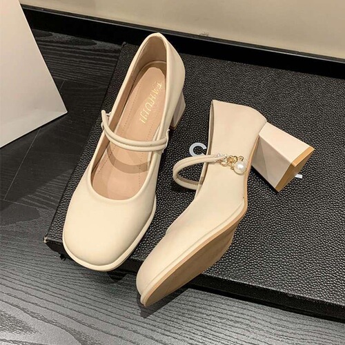 Daily date dress with cheongsam skirt, Mary Jane shoes, summer new arrival Korean style college fashion, leg-lengthening high heels