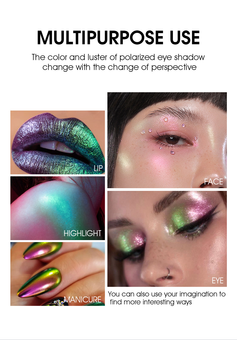 Langmanni Chameleon Liquid Eyeshadow, Three-color diamond Sparkling Eyeshadow, European and American glitter Single Pack undefined