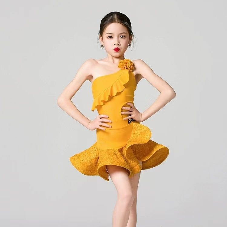 ノースリーブスプリットラテンダンス練習服女の子夏の新しいハイエンド子供パフォーマンスプロフェッショナルスタイルスーツ|undefined
