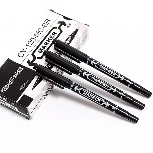 Black double-ended oil-based quick-drying pen, children's painting stroke and hook line pen, waterproof and non-fading marker pen