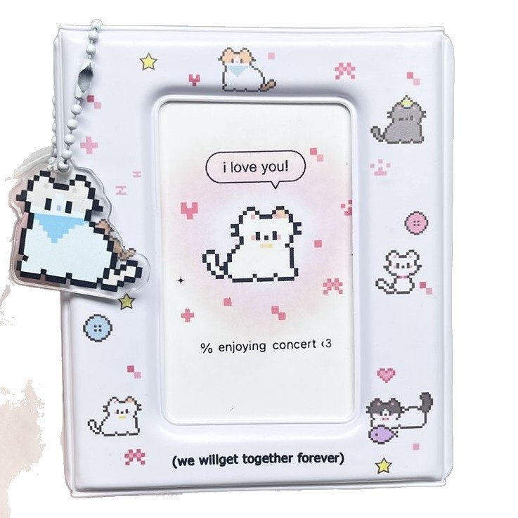 Insかわいいピクセル子猫カードバッグ三寸一宮格カード帳愛豆追星小カード収納帳メーカー直販|undefined