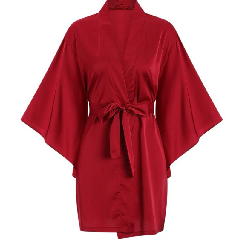 New Style Pajamas for Women in Spring and Summer, Sexy Ice Silk Hollow-Out Nightgown, Loose Cardigan, Bathrobe, Bridal Dressing Gown, Home Wear New Style Pajamas for Women in Spring and Summer, Sexy Ice Silk Hollow-Out Nightgown, Loose Cardigan, Bathrobe, Bridal Dressing Gown, Home Wear