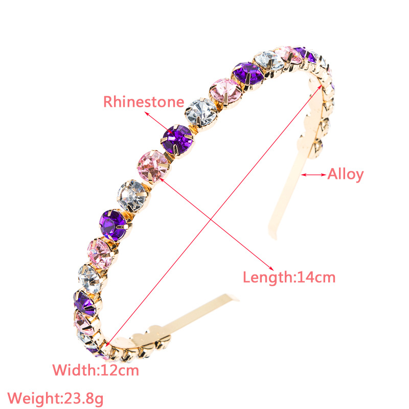 45g Weight Women's Fashion Geometric Alloy Inlay Rhinestones Hair Band