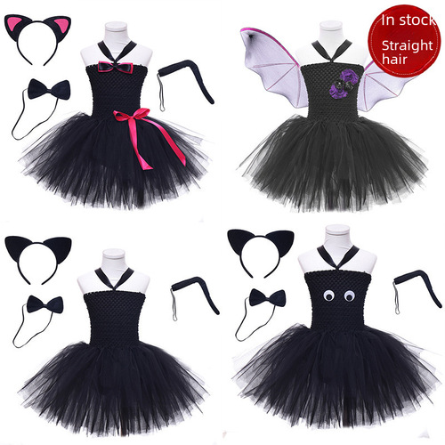 Amazon Western Children's Halloween Costume Clothing for Girls Child Dress Festival Performance Cotton Candy Skirt