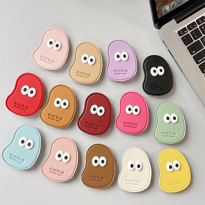 Adhesive Mobile Phone Airbag Holder Solid Color Leather Ring Creative Cross-Border Wholesale Men's and Women's Korean Desktop Support Stand