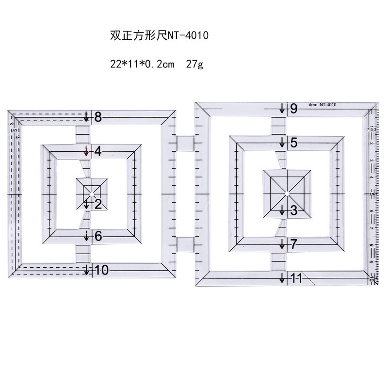 Regla doble cuadrada NT-4010