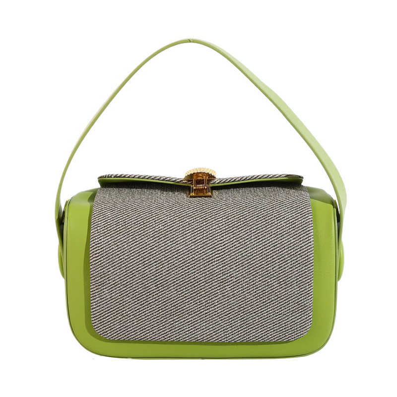 Versión coreana del bolso cuadrado pequeño portátil de alta gama de moda 2024 bolso de mensajero de un solo hombro nuevo transfronterizo bolso de caja de color de contraste