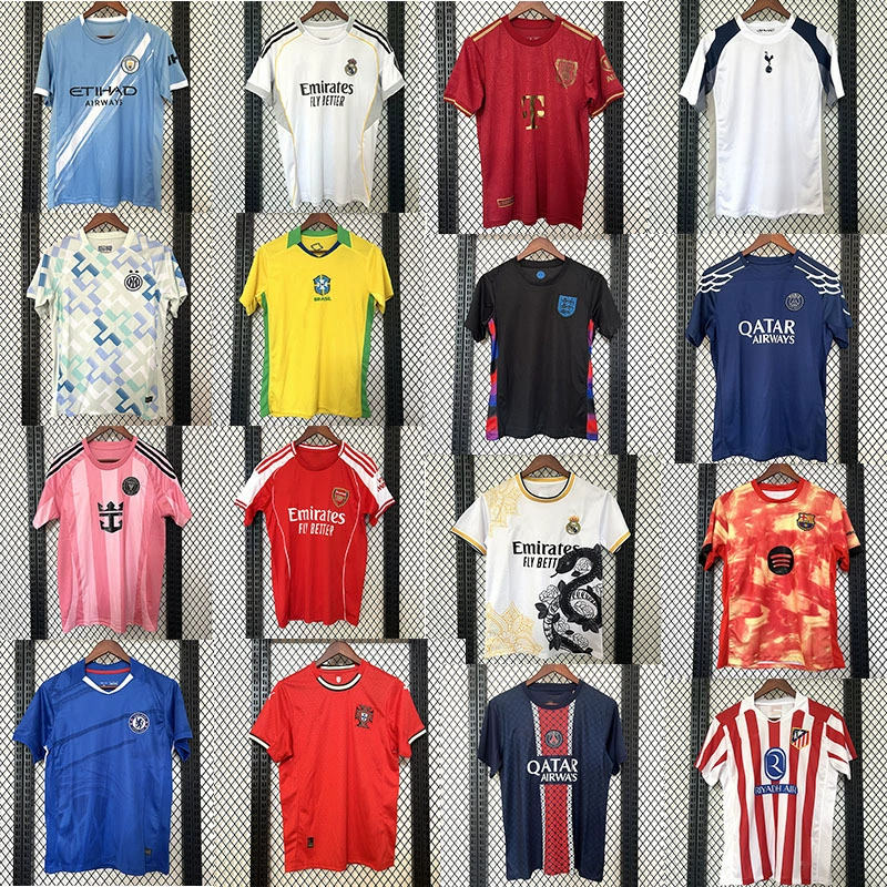 2526 Реал Мадрид Барселона Майами Бразилия Англия Португалия Атлетико Париж Челси Арсенал AC футболка