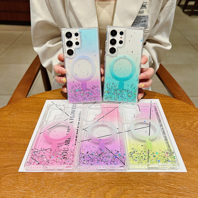 Magnetic Glitter Phone Case For Samsung S23 Ultra And S22 Plus_voghion.com