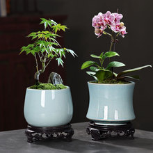 陶瓷古韵小型花盆盆景创意文竹简约绿萝兰花菖蒲多肉盆栽之满