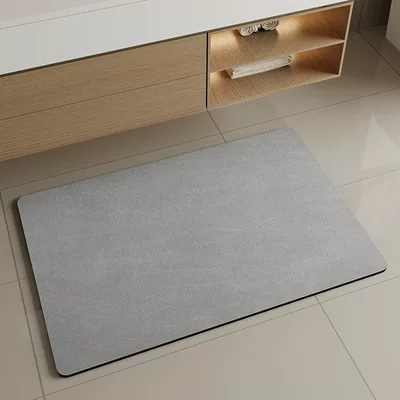 Cool pad — Bathroom Entrance and Toilet - gray-diatom-mud-cushion-u-shaped-55x50cm