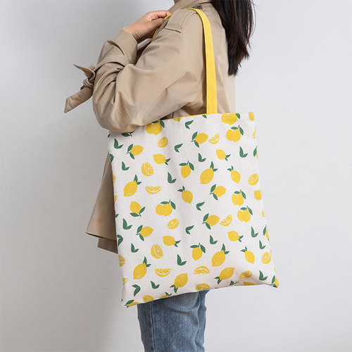Millet wheat fabric double-sided double-purpose canvas handbag canvas handbag shopping bag storage bag debris bag