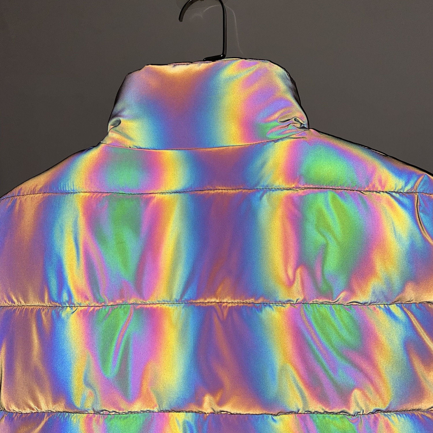 Men's Clothing stand collar reflective cotton coat for women fashion luminous thick cotton coat_voghion.com