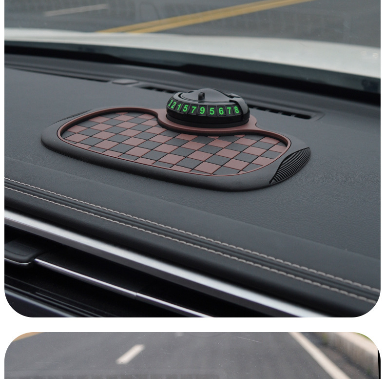 Creative new car dashboard anti-slip mat, multifunctional three-in-one parking number plate holder