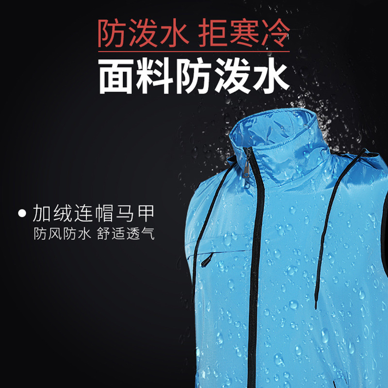 Primavera y otoño más cachemira ropa de trabajo cálida chaleco para hombres ropa exterior a prueba de viento e impermeable al aire libre chaleco de herramientas de lana polar personalizado