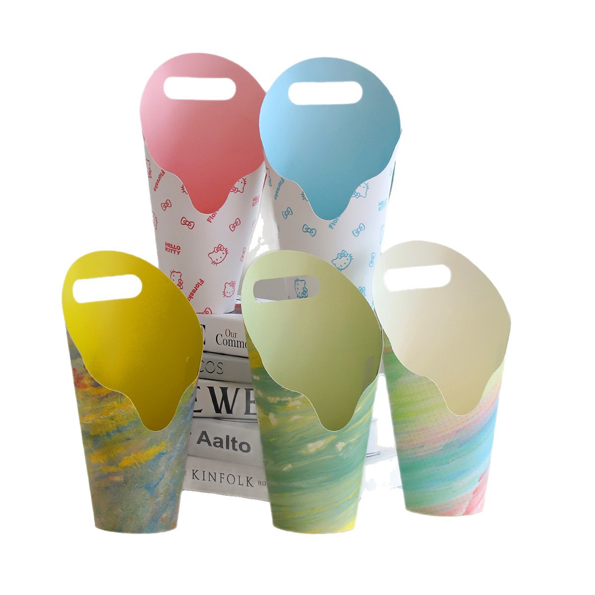 Nuevos productos de siete colores de cordier redondo creativo caja de embalaje floral caja de embalaje floral hecha a mano diy florista caja de embalaje floral