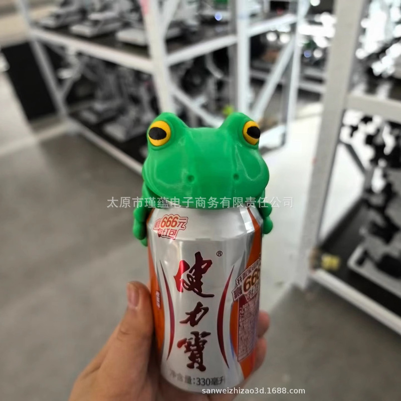 跨境爆品Fizzy Frog Frog Can Cover青蛙饮料汽水罐盖百合花饮料|undefined