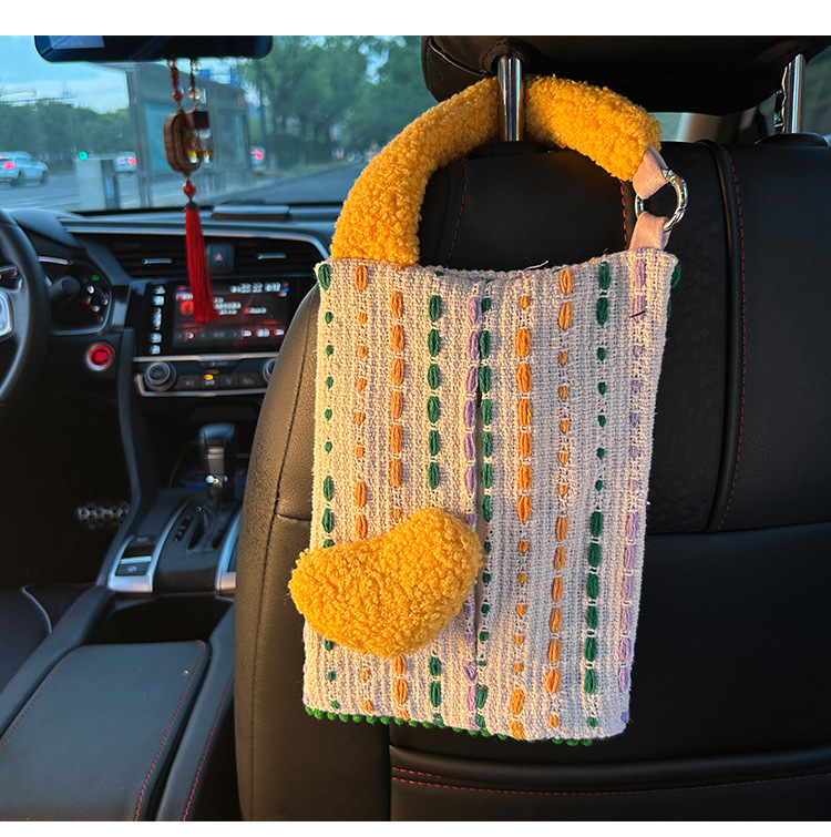 Car Tissue Box Car Paper Bag Car Paper Box Hanging Bag Decorative Supplies Creative Cute Hanging Sun Visor for Women