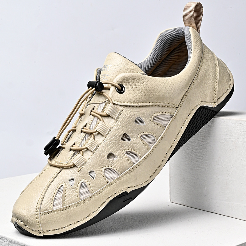 Cross-Border Independent Site Octopus Doudou Shoes Men's Large Size Genuine Leather Men's Shoes Trendy Shoes Slip-On Lazy Low-Top Driving Shoes