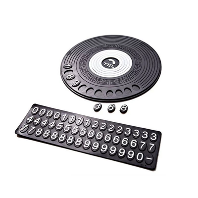 Car anti-slip mat for car interior dashboard, target-shaped anti-slip mat with temporary parking sign (Anti-slip mat) - black