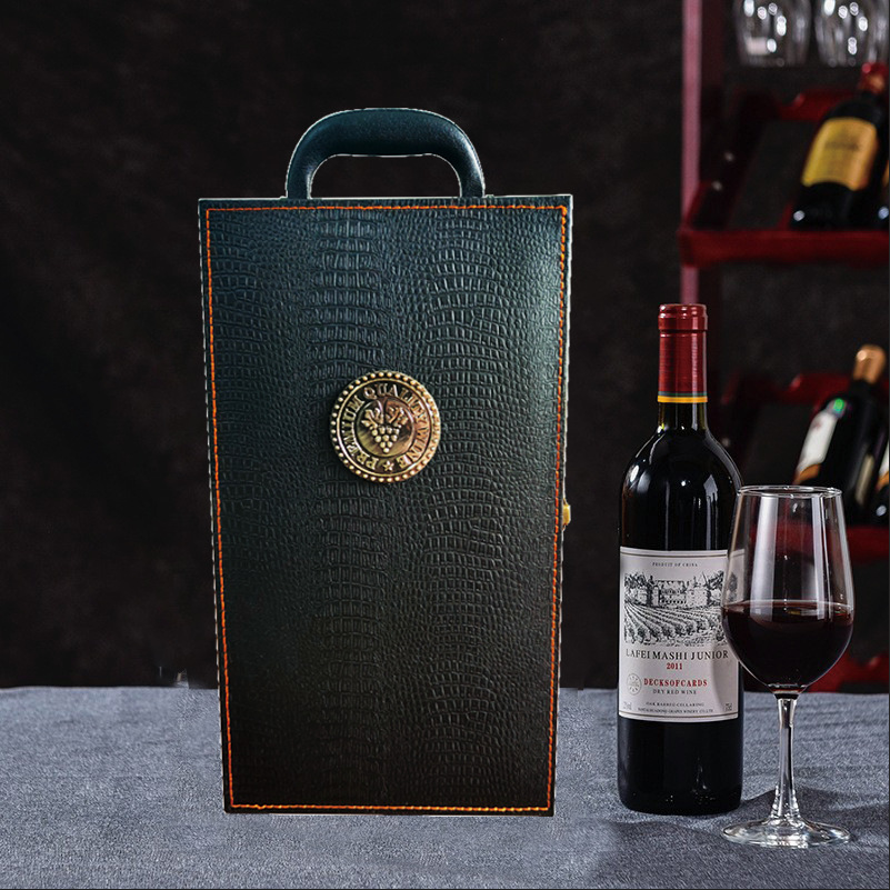 Caja Regalo para Vino Doble Botella de Cuero Sintético image 20