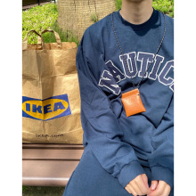 重磅Nau 长谷 经典胸前贴布刺绣圆领长袖T恤日系CITY BOY风男女款