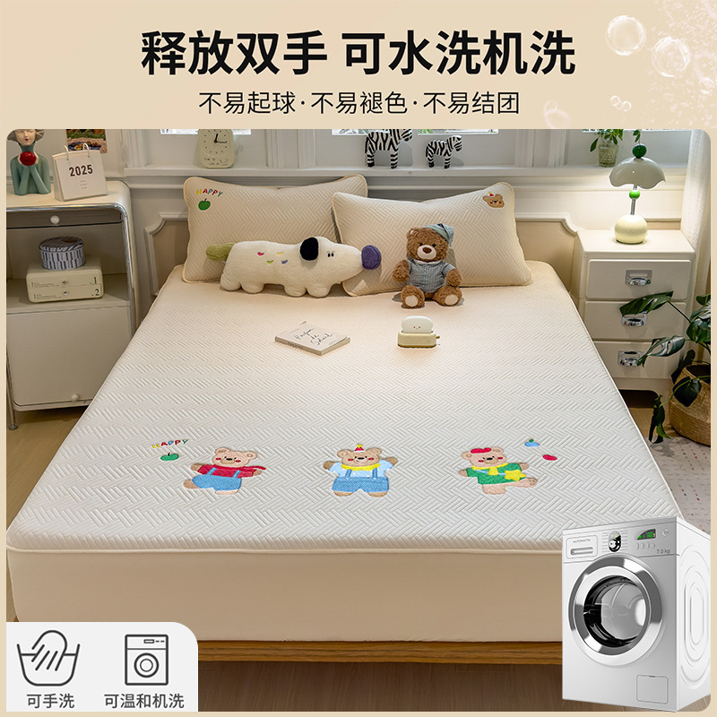 Cama de algodón engrosada cubierta protectora de colchón Simmons de una sola pieza sábanas antideslizantes cubierta de cama fija cubierta de cubierta de polvo integral