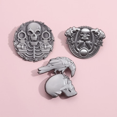 歐美創意暗黑風合金胸針個性骷髏造型金屬徽章跨境萬聖節配飾別針
