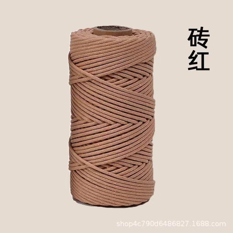 Cuerda de algodón con núcleo de color de 4mm, cuerda de nudo, pulsera de cuerda tejida a mano, cuerda de algodón, cuerda de tapiz, funda de botella creativa, cuerda decorativa