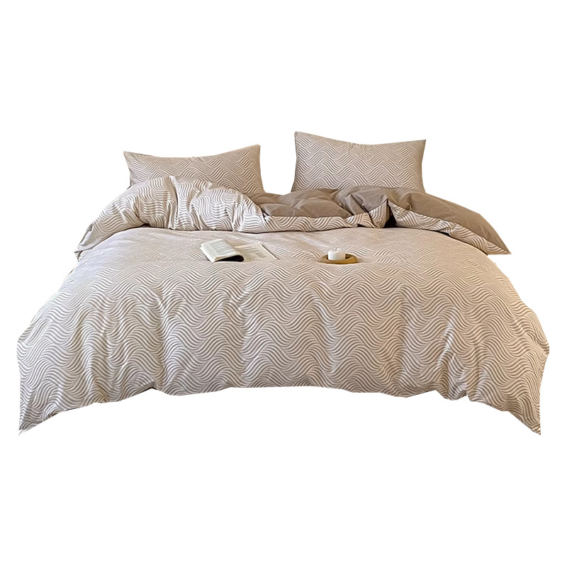 Nordic French Minimalist Retro Nordic-style Pure Cotton Four-piece Set 2026 New Model All-cotton Student Dormitory Duvet Cover, Bed Sheet, And Bedd_voghion.com